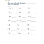 Convert Fractions To Decimals Interactive Worksheet