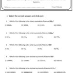 Converting Decimal Number System To Binary Octal Number Systems Worksheet