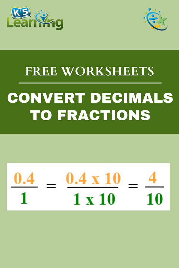 Converting Decimals To Fractions K5 Learning