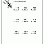 Decimal Addition Double Digits And Tenths