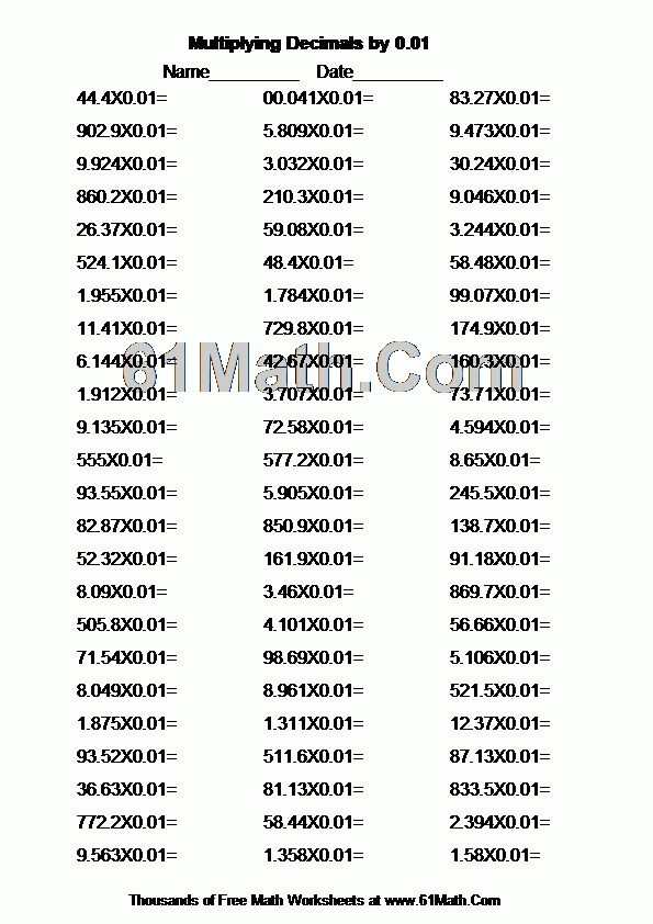 Decimal Computation Worksheets Decimal Worksheets Free Download 