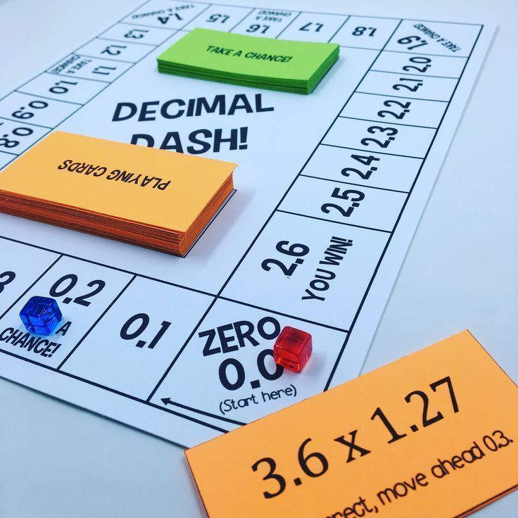 Decimal Dash A Multiplying Decimals Board Game 6th Grade Math Games 