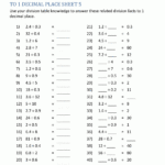 Decimal Division Worksheets