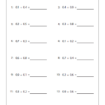 Decimal Horizontal Addition Worksheets