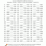 Decimal Math Worksheets Addition