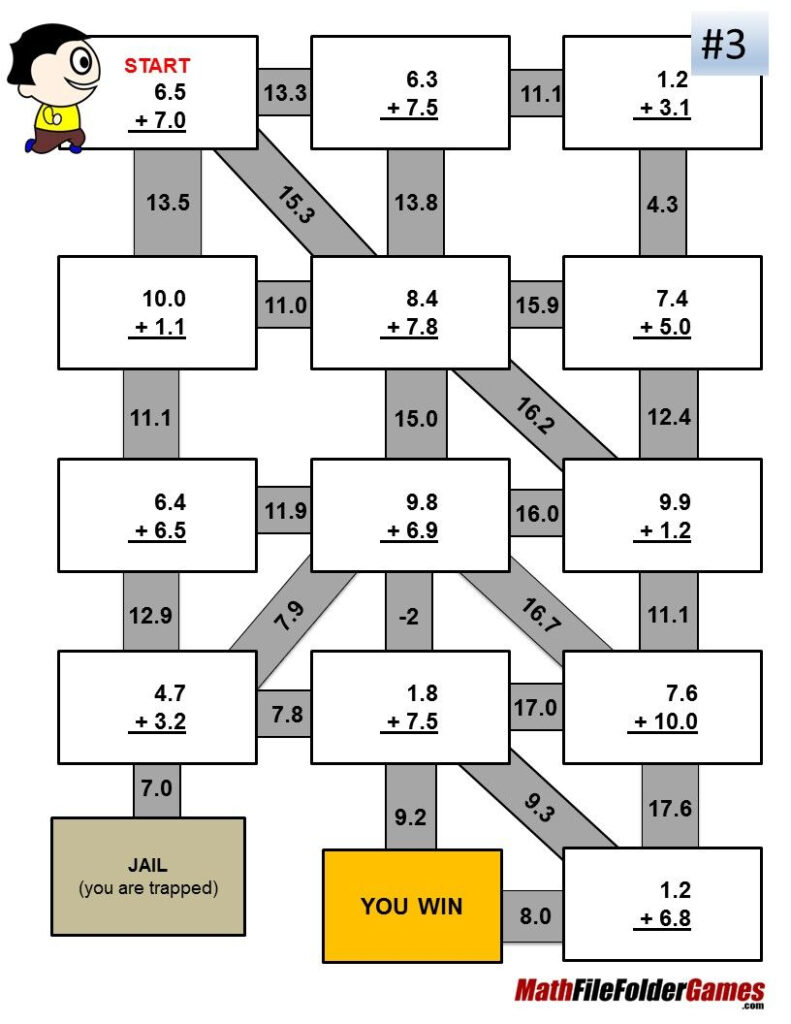 Decimal Mazes BUNDLE Fun Decimal Worksheets Decimals Worksheets