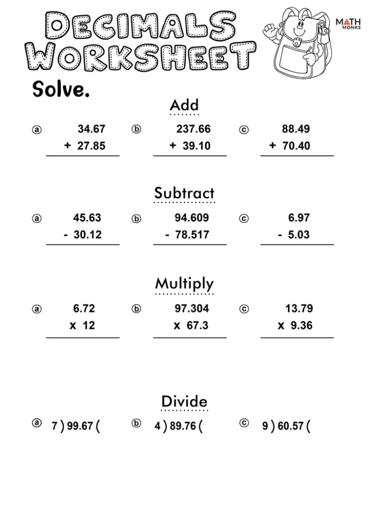 Decimal Multiplication Worksheet 5th Grade Decimal Multiplication 