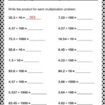 Decimal Multiplication Worksheet For Grade 5 Decimal Multiplication