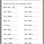 Decimal Multiplication Worksheet For Grade 5 Decimal Multiplication