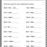 Decimal Multiplication Worksheet For Grade 5 Your Home Teacher