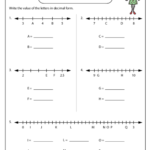 Decimal Number Line Worksheet Hundredths Free Download Goodimg co