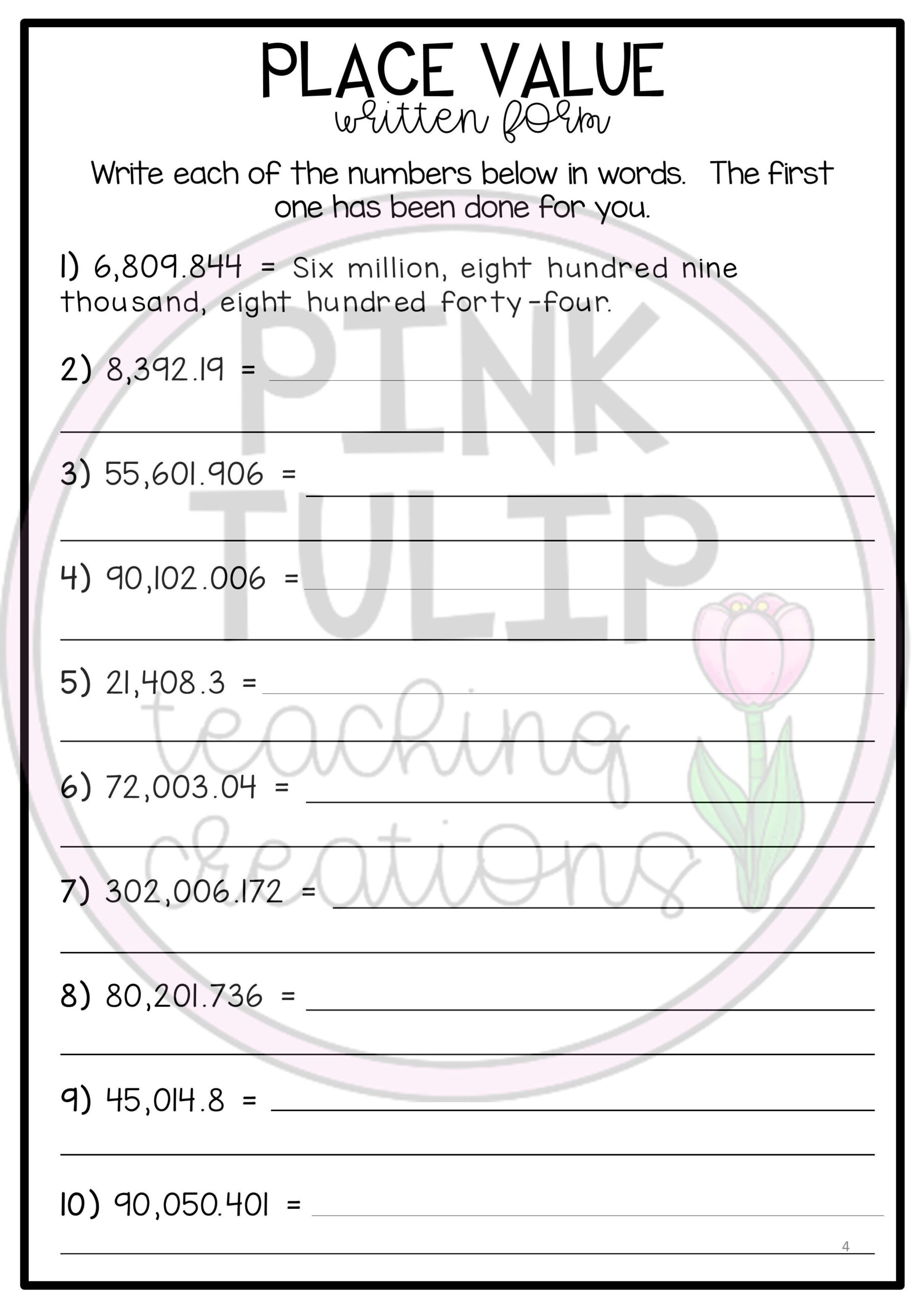 Decimal Place Value Worksheet Printable Worksheets Are A Valuable 