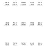 Decimal Subtraction Worksheet