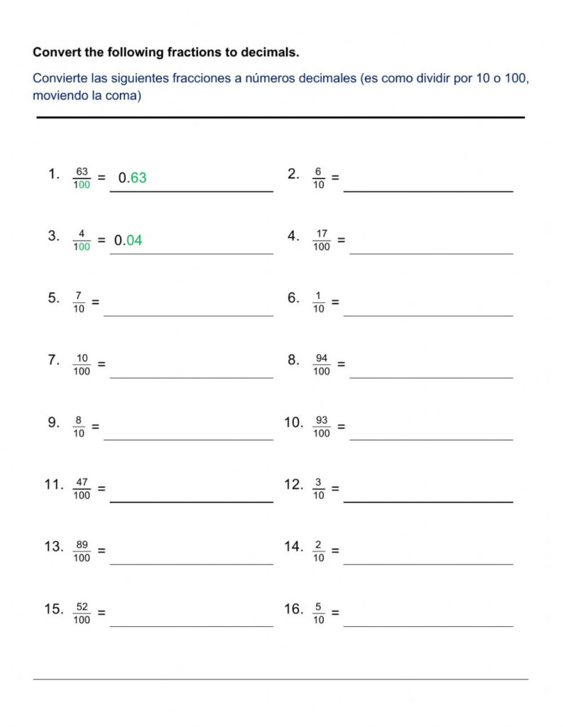 Decimal Tenths Worksheet Decimal Worksheets Enchantedlearning 4th 