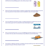 Decimal Word Problems Worksheets