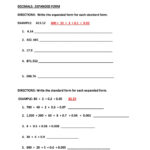 Decimals Expanded Form Worksheet