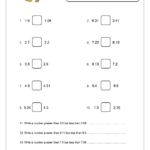 Decimals Greater Than And Less Than 2 Fraction And Decimal