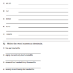 Decimals In Words Worksheets Decimals Words Math Worksheet