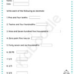 Decimals Introduction Worksheet