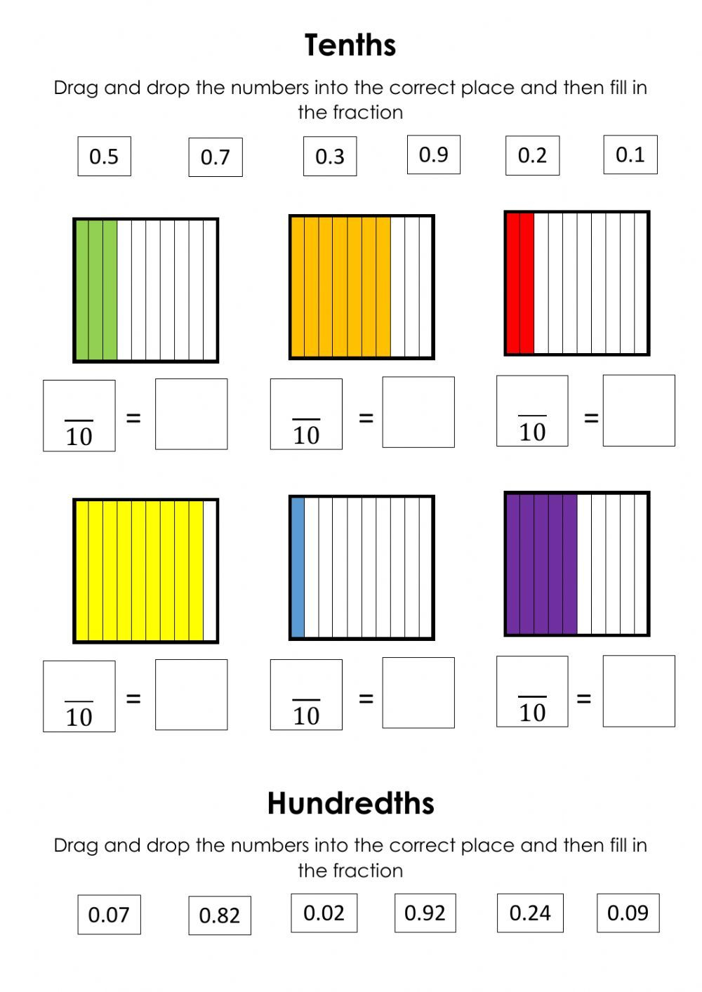 Decimals Online Worksheet For Grade 4 You Can Do The Exercises Online 