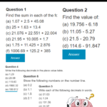 Decimals Questions For Class 6 Class 6 Class 6 Maths Decimals