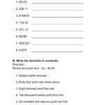 Decimals Year 4 WRITE DECIMALS IN WORDS AND NUMERALS Worksheet