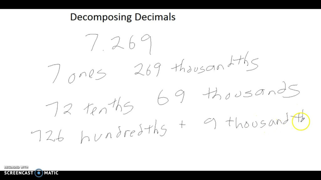 Decomposing Decimals YouTube