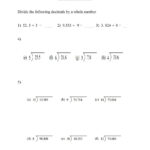 Dividing Decimals By Whole Numbers Interactive Worksheet