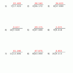 Dividing Decimals Word Problems Worksheet