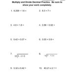 Dividing Decimals Word Problems Worksheet