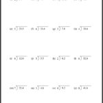 Dividing Hundredthsa Whole Number A Printable Decimal Division