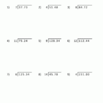 Division Of Decimal Numbers Worksheets