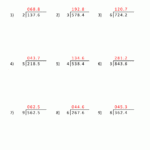 Division Of Decimal Numbers Worksheets