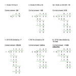 Division With Decimals Worksheets