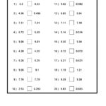 Equivalent Decimals Worksheets