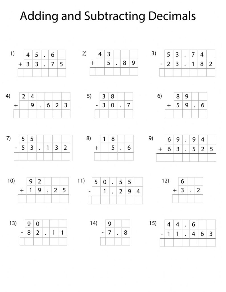 Famous Adding And Subtracting Decimals Worksheets References Jerry 