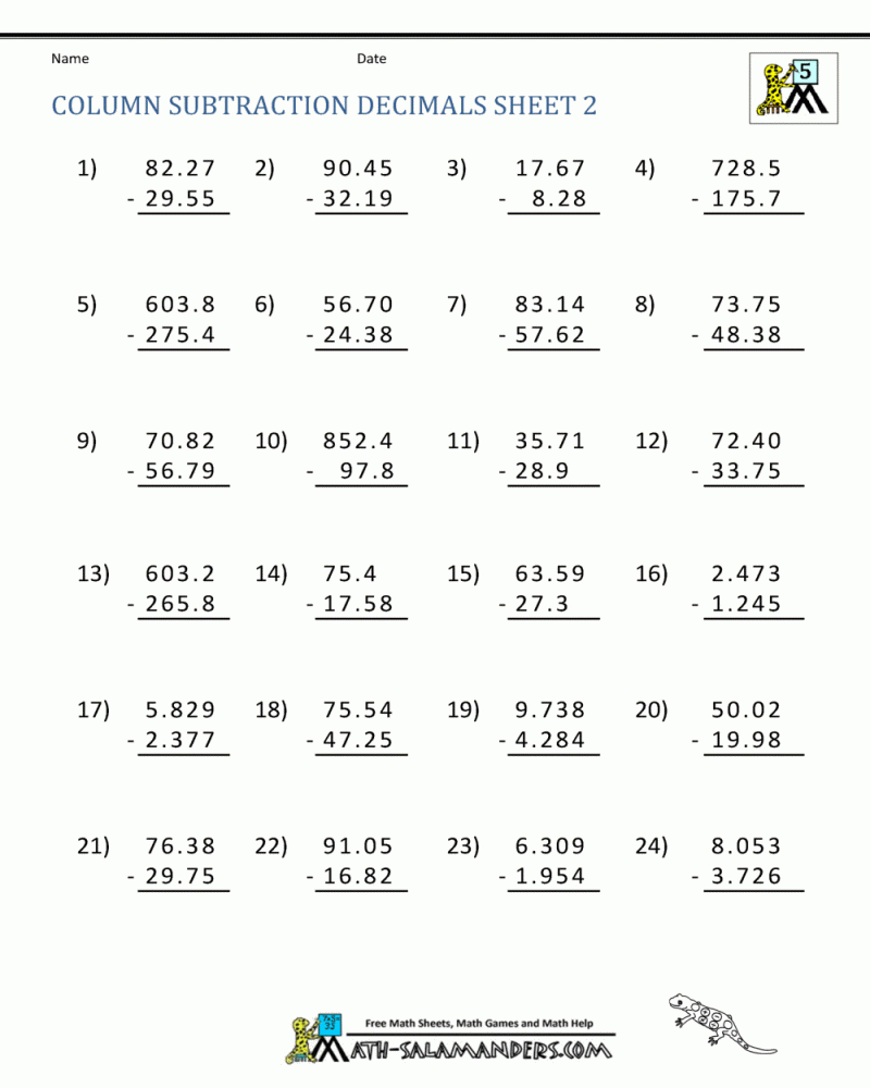 Fifth Grade Math Practice Worksheet Free Printable Math Worksheets 