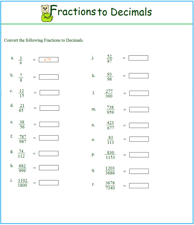 Fraction Homework Ks2