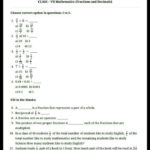 Fraction Question Paper For Class 7 INKSTERSCHOOLS ORG