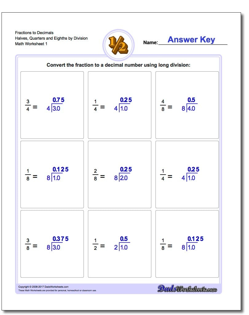 Fraction To Decimals By Division