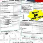 FRACTIONS DECIMALS PERCENTS BUNDLE Task Cards Error Analysis Word