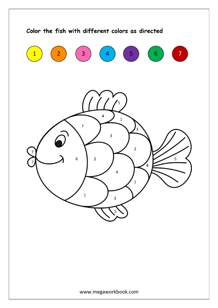 Free Printable Color By Numbers Worksheets Color Recognition For 