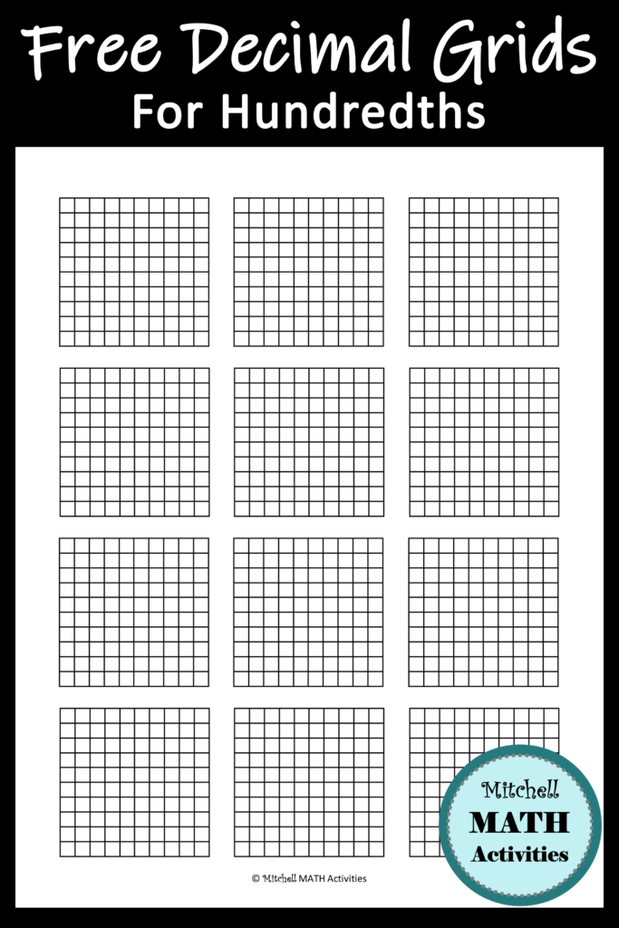 FREE Printable Decimal Grid Models For Tenths And Hundredths Plus A 