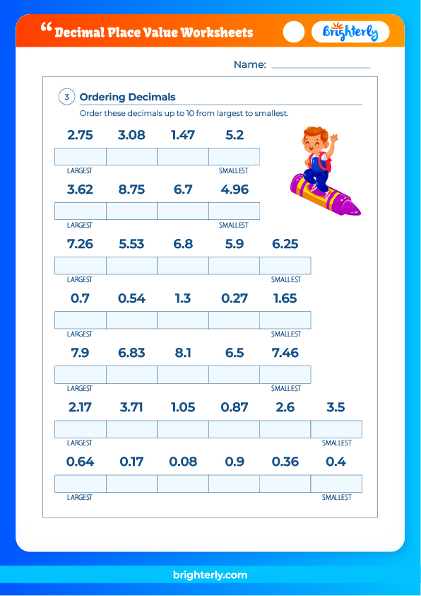 Free Printable Decimal Place Value Worksheets For Kids Brighterly