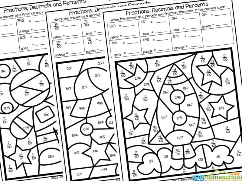 FREE Printable Decimals Fractions And Percents Worksheets