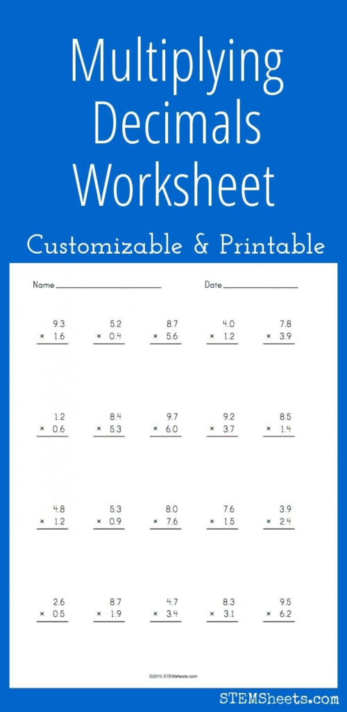 Free Printable Multiplying Decimals Worksheets Multiplication And 