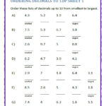 Fun Decimal Worksheets Activity Shelter Ordering Decimals Up To 3dp