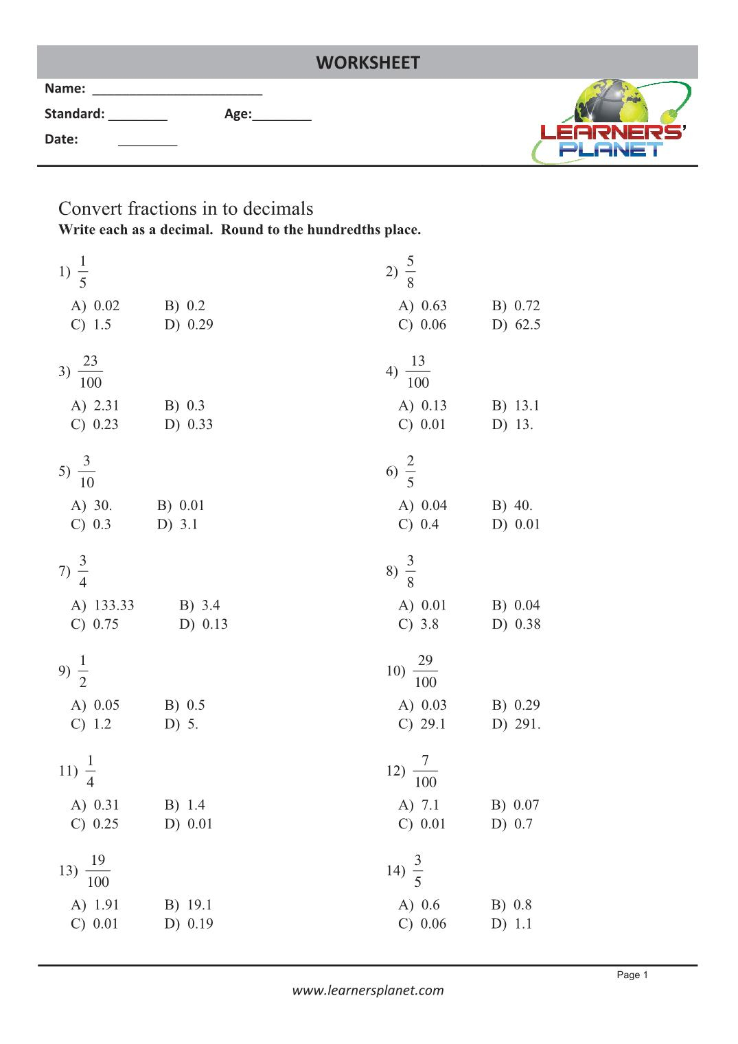  Grade 5 Decimal Division Worksheets Free Download Gmbar co