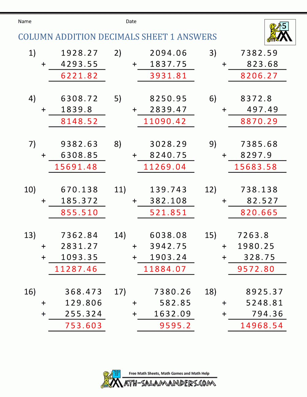 Grade 5 Decimal Multiplication Worksheets Times Tables Worksheets 