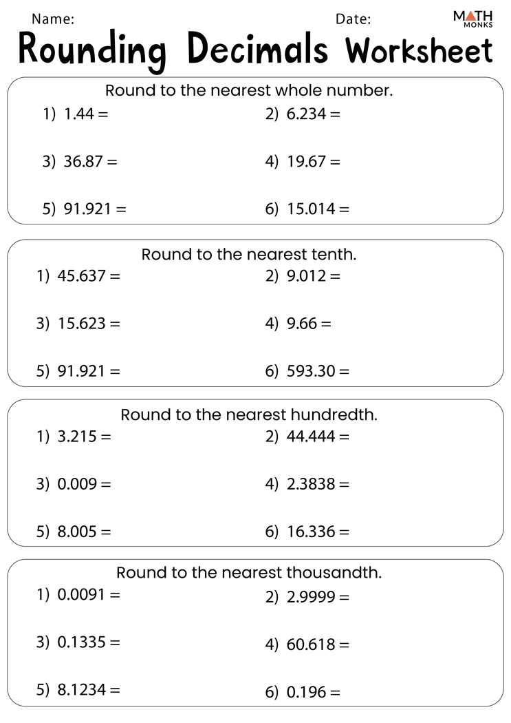 Grade 6 Worksheets Decimal By Decimal Multiplication 1 4 Digits K5 